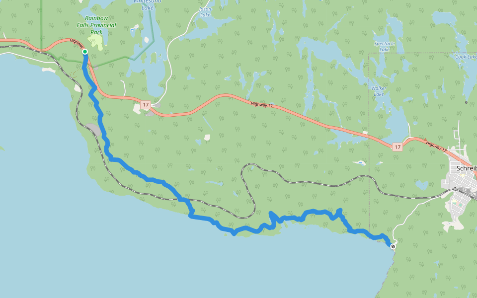 Casque Isles Trail walking route map in Rossport