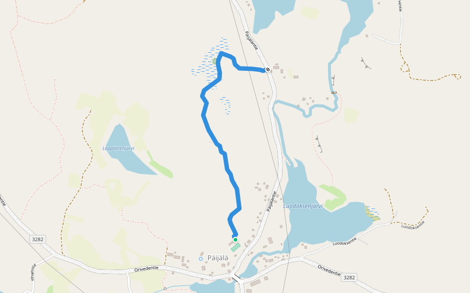 Luontopolku walking route map in Leppäkoski
