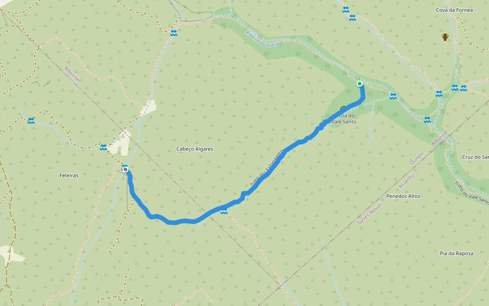 Trilho dos Esfomeados walking route map in Alburitel