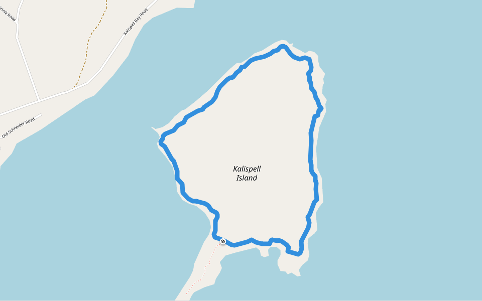 Kalispell Island Trail walking route map in Priest Lake