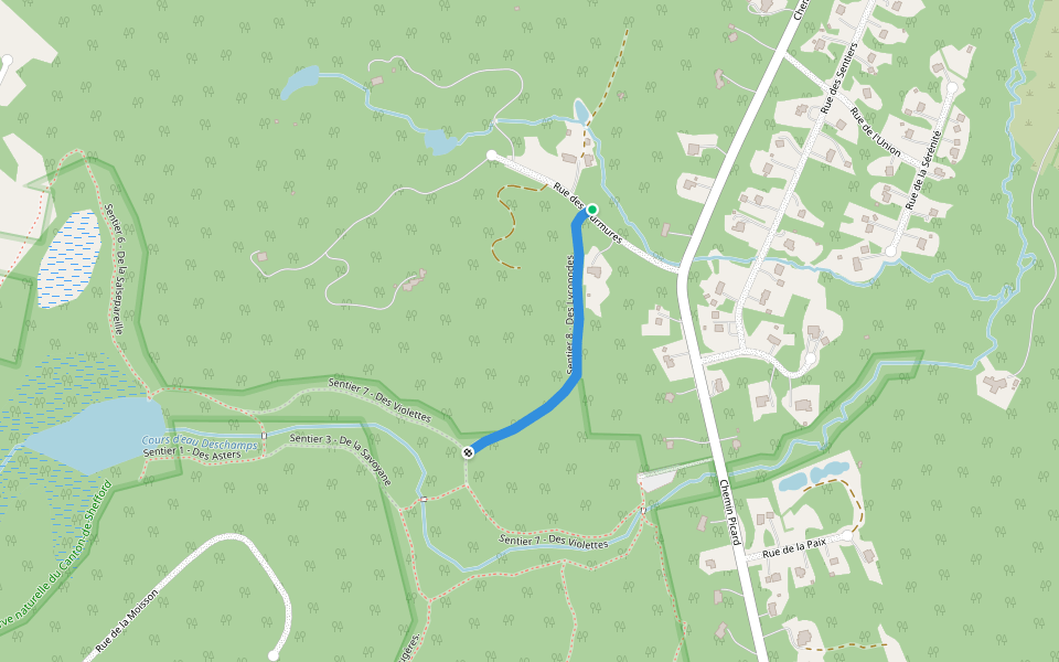 Sentier 8 - Des Lycopodes walking route map in Shefford