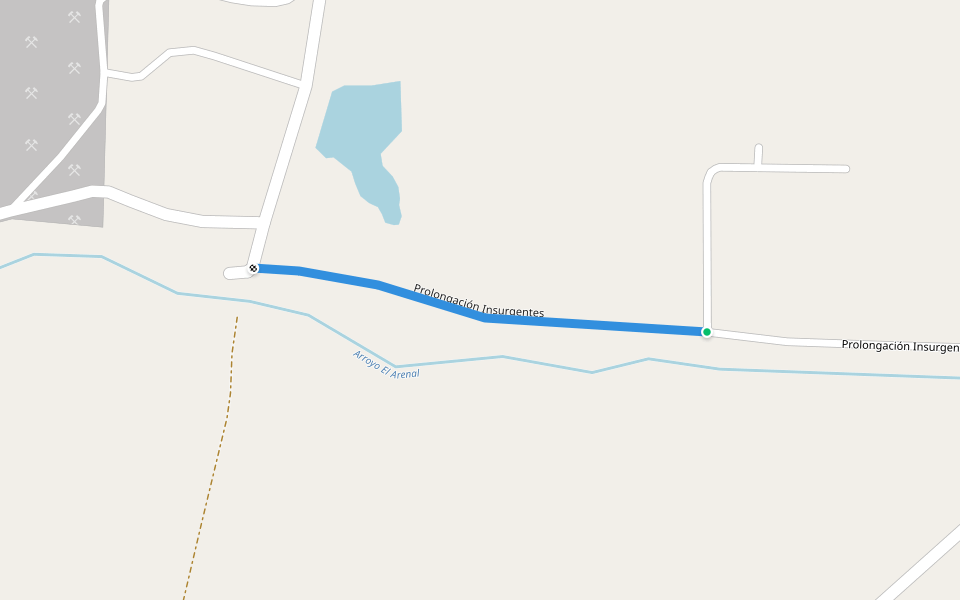 Prolongación Insurgentes walking route map in San Miguel Totocuitlapilco