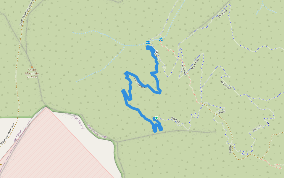 Hardlick DH walking route map in Herriman