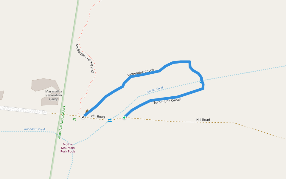 Turpentine Circuit walking route map in Kin Kin