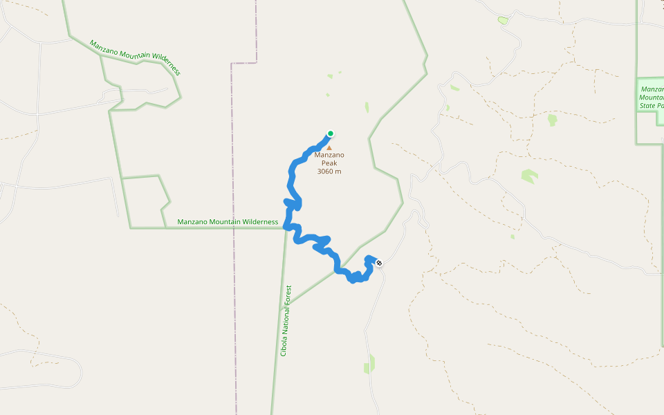 Pine Shadow Spring Trail #170A walking route map in Belen