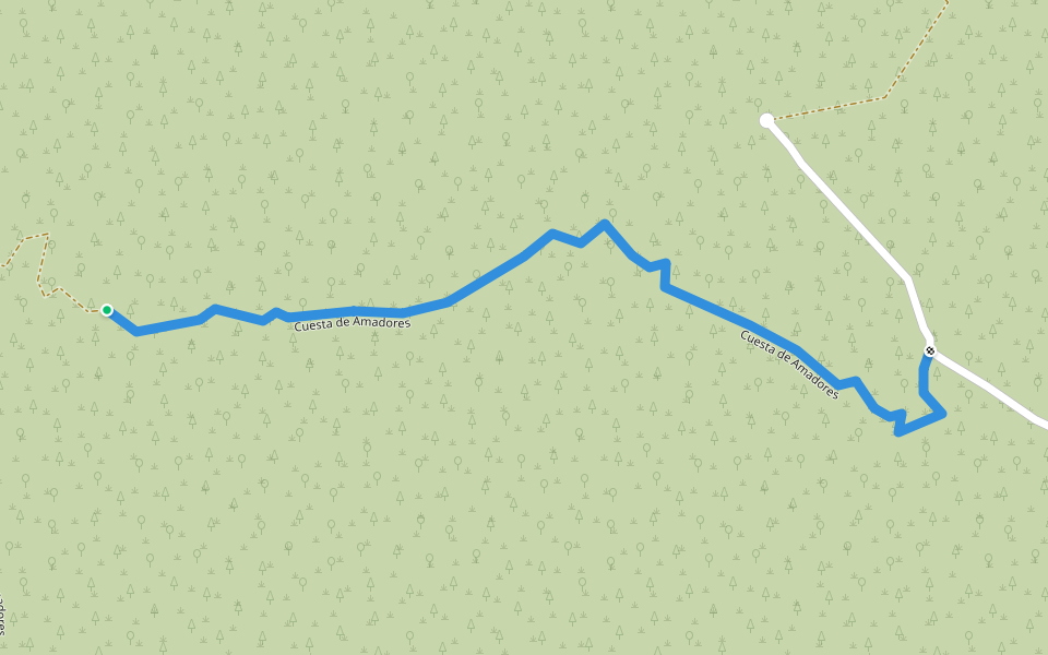 Cuesta de Amadores walking route map in Amadores