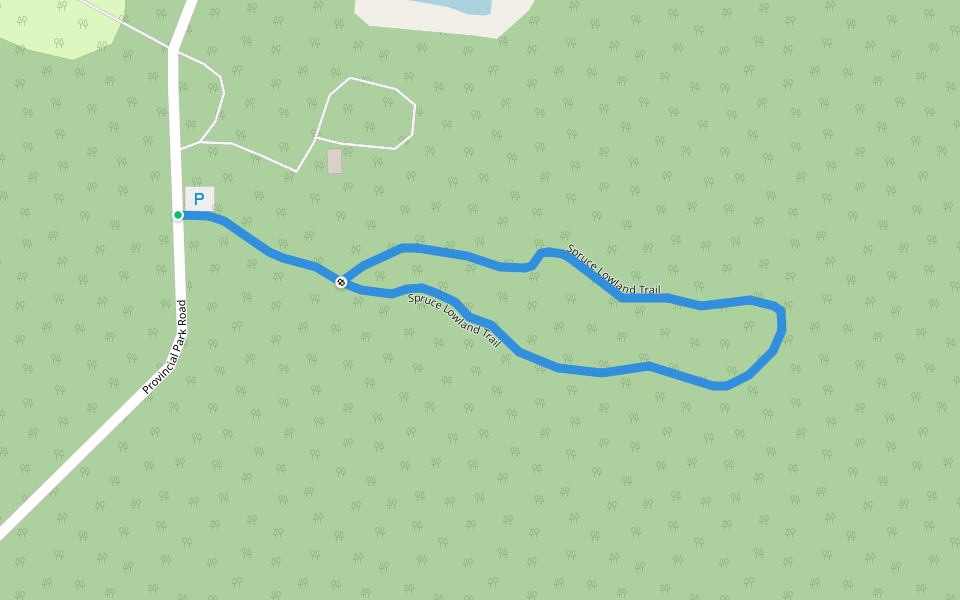 Spruce Lowland Trail walking route map in Moonbeam