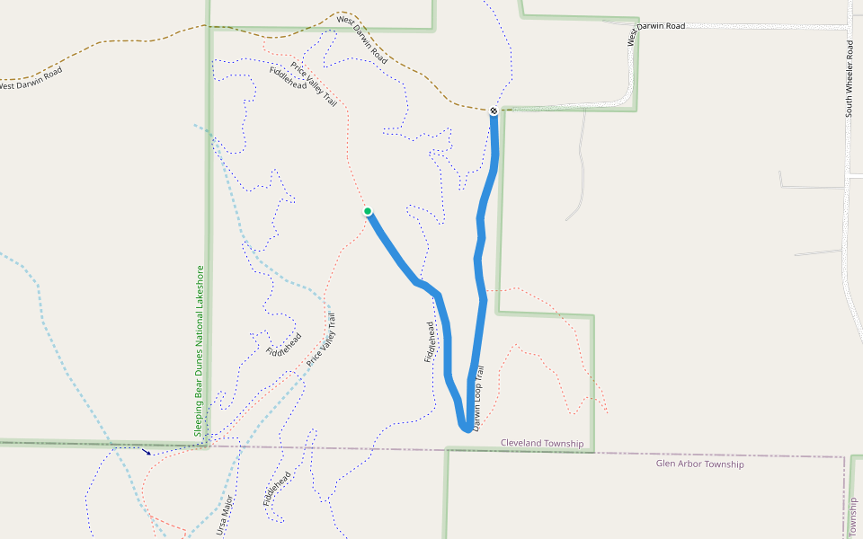 Darwin Loop Trail walking route map in Maple City