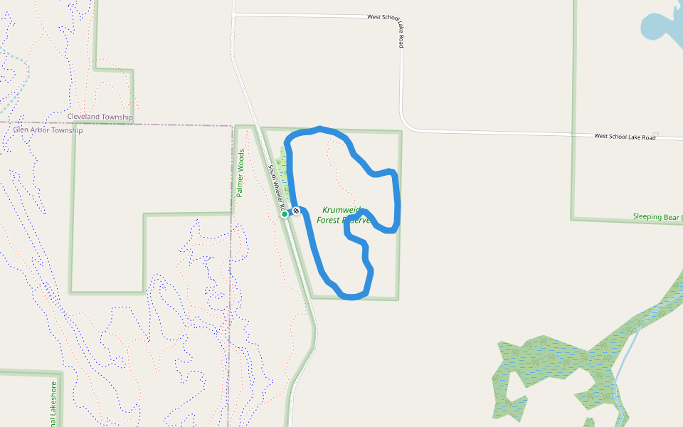 Forestry Loop walking route map in Maple City