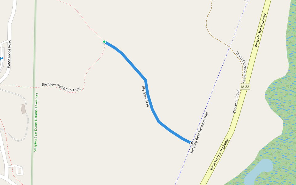 Bay View Trail walking route map in Glen Arbor