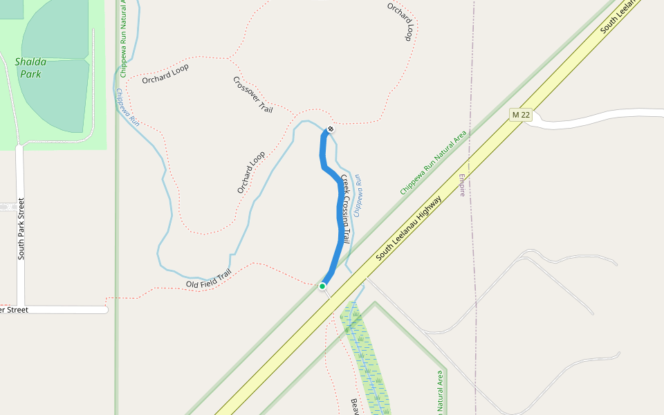 Creek Crossing Trail walking route map in Empire