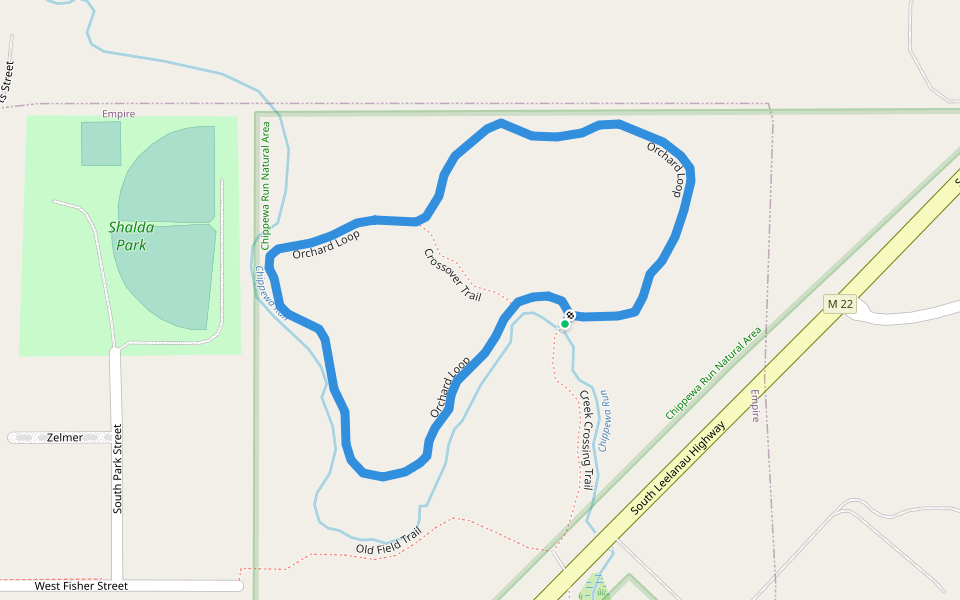 Orchard Loop walking route map in Empire