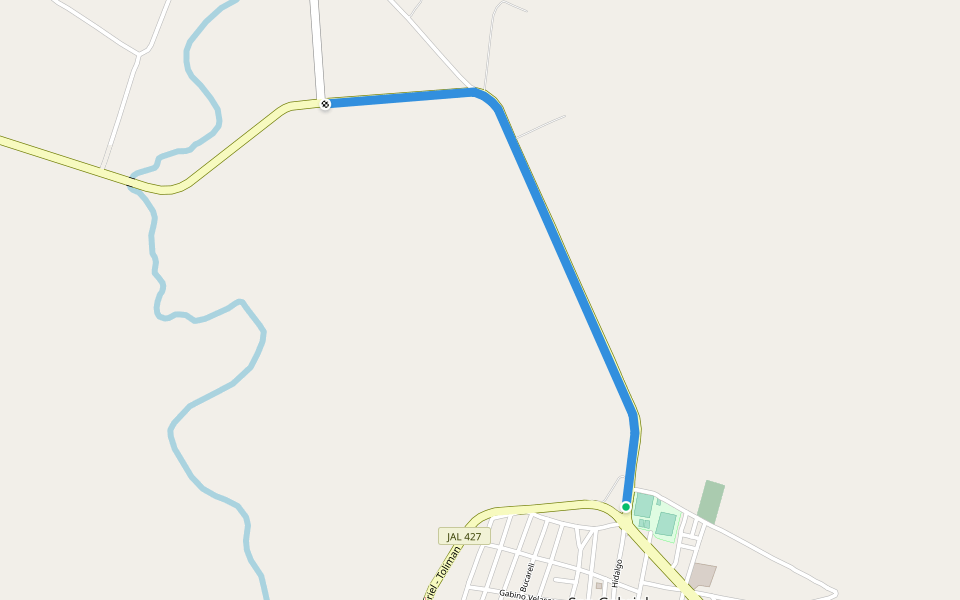 Andador Jiquilpan - San Gabriel walking route map in San Gabriel