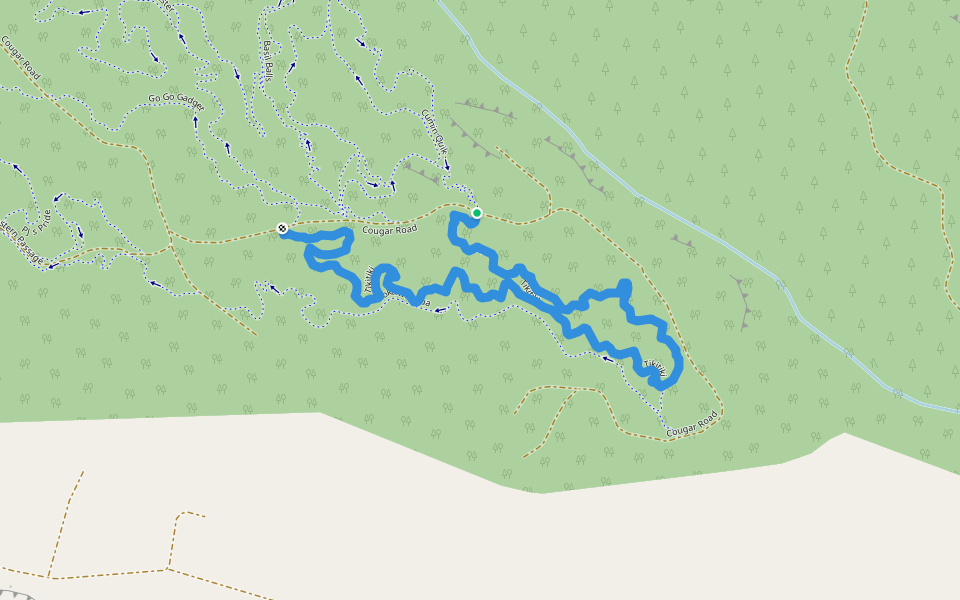 Tikitiki walking route map in Kinleith