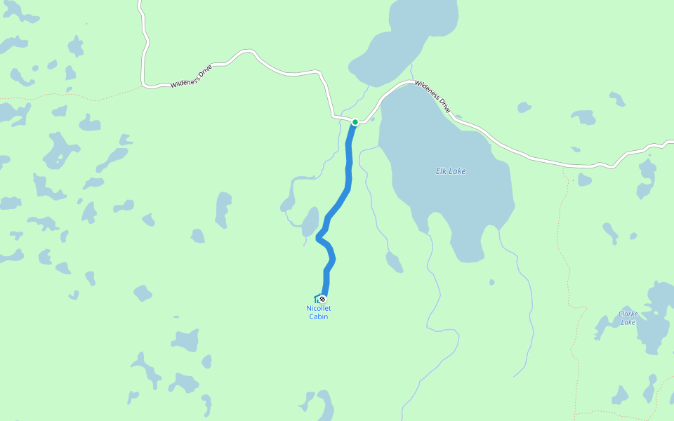Nicollet Trail walking route map in Shevlin