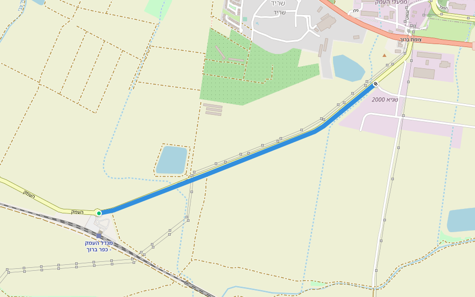 Walk road walking route map in Kfar Baruch