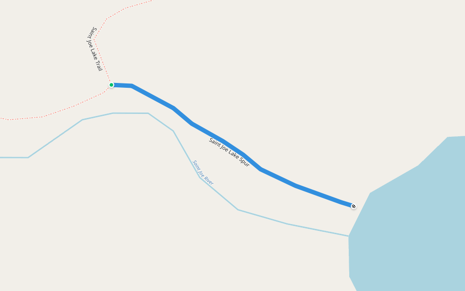 Saint Joe Lake Spur walking route map in Avery