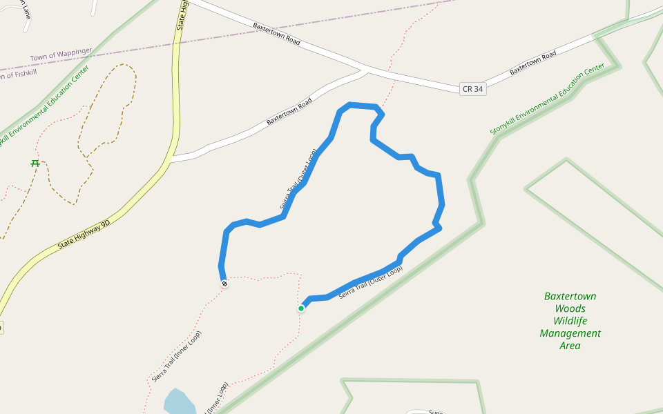 Seirra Trail (Outer Loop) walking route map in Fishkill