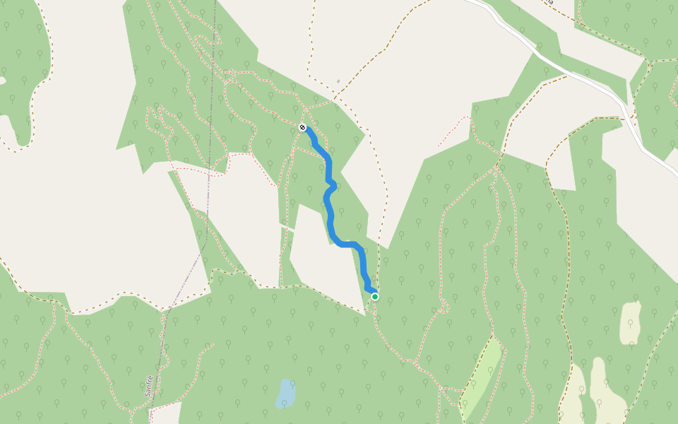 Mtb Canalone alto walking route map in Saliceto