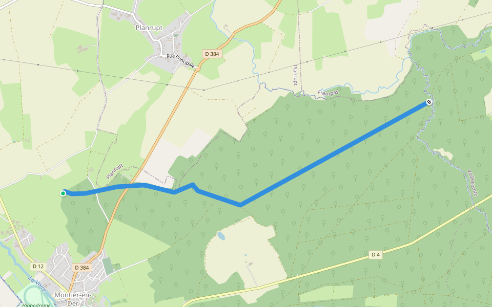 Chemin de Droyes à Wassy walking route map in La Porte-du-Der