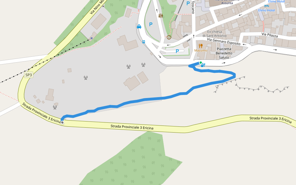 Sentiero S.P.3 - Viale Conte Pepoli walking route map in Erice