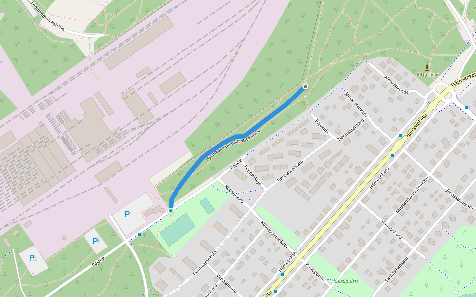 Hyvinkään Ulkoilureitit Pajatie walking route map in Hyvinkää
