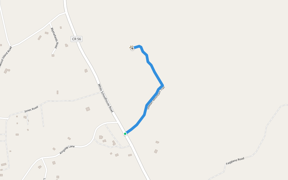 Stewart Mountain Trail walking route map in Chestertown