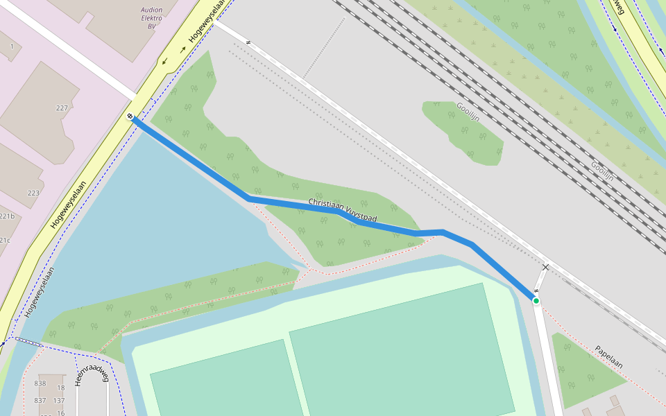 Christiaan Vuystpad walking route map in Weesp