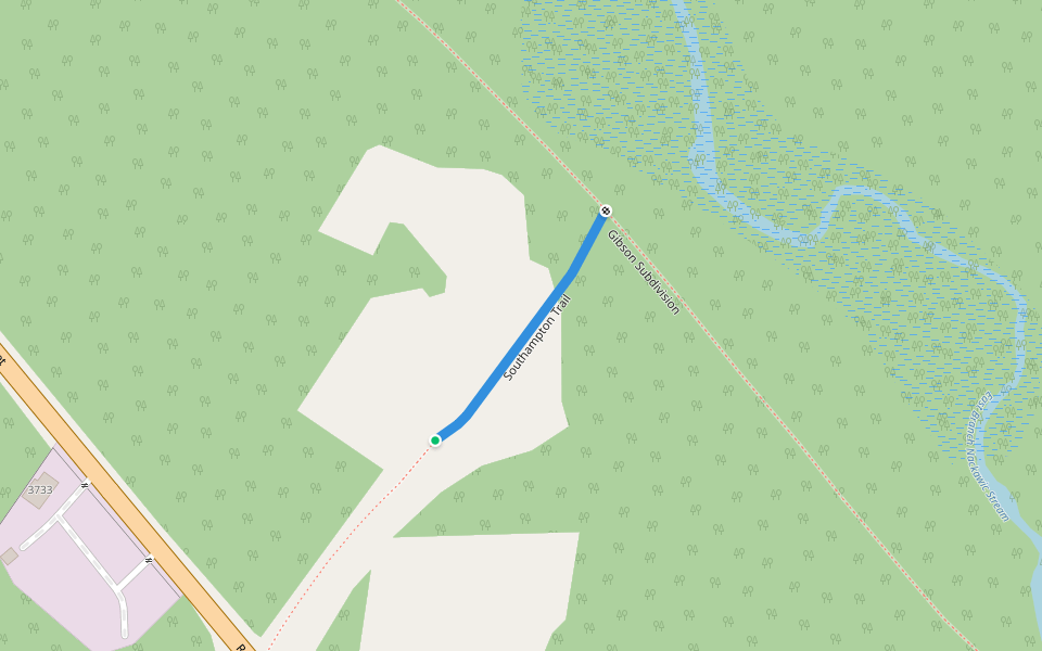 Southampton Trail walking route map in Millville