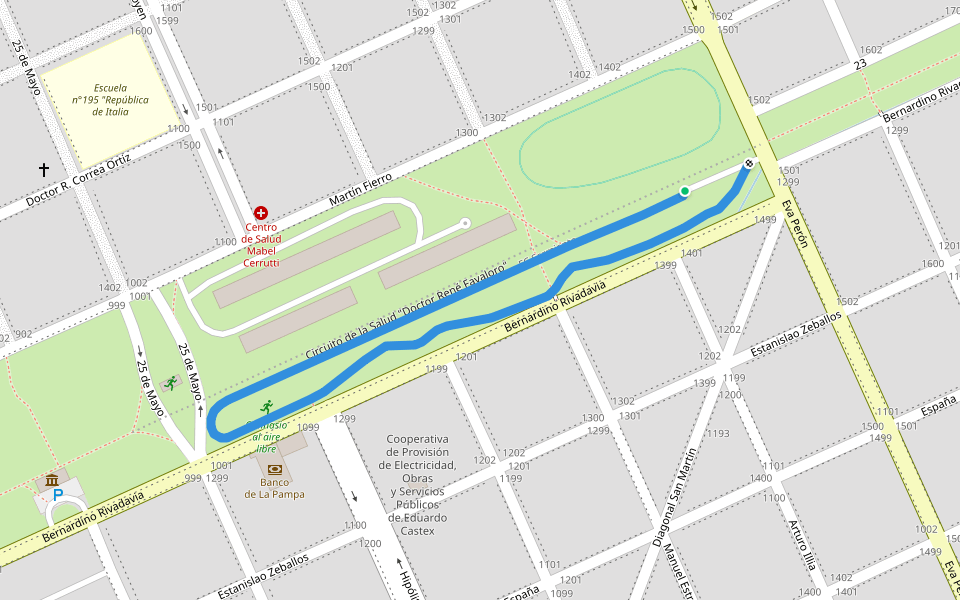 Circuito de la Salud "Doctor René Favaloro" walking route map in Eduardo Castex