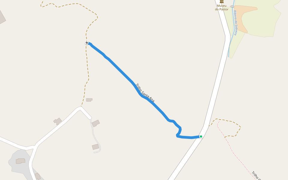 Trilho Santa Ana walking route map in Milharado