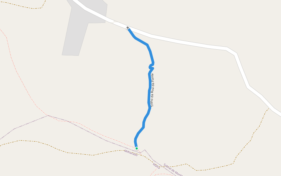Trilho da Rua da Fonte walking route map in Milharado