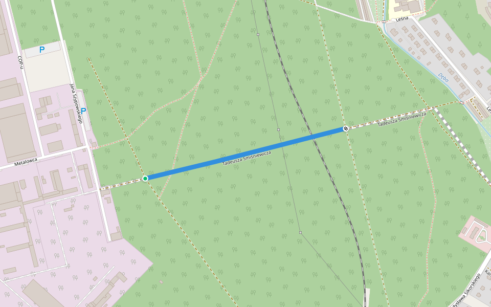 Tadeusza Śmiśniewicza walking route map in Nowa Dęba