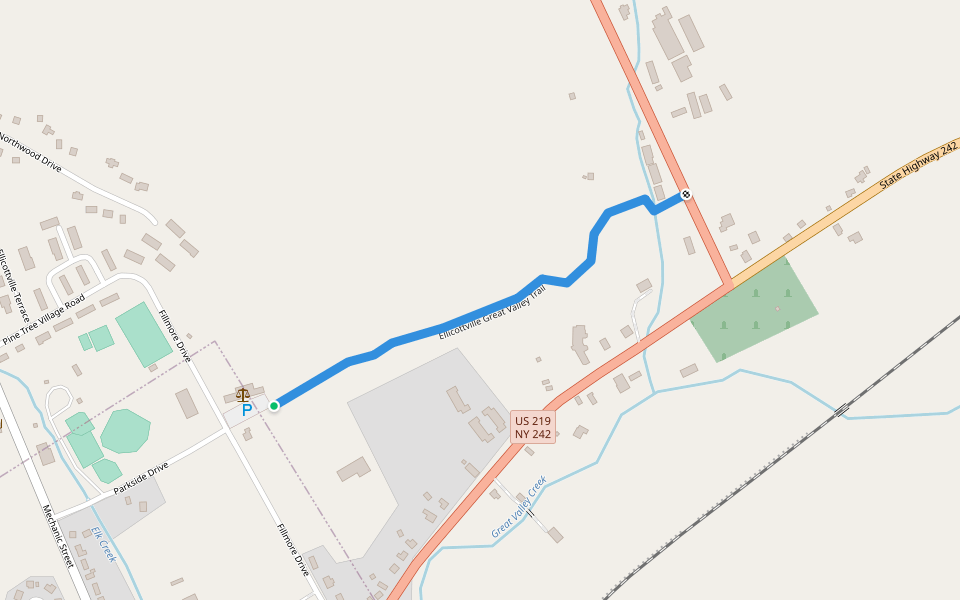 Ellicottville Great Valley Trail walking route map in Ellicottville