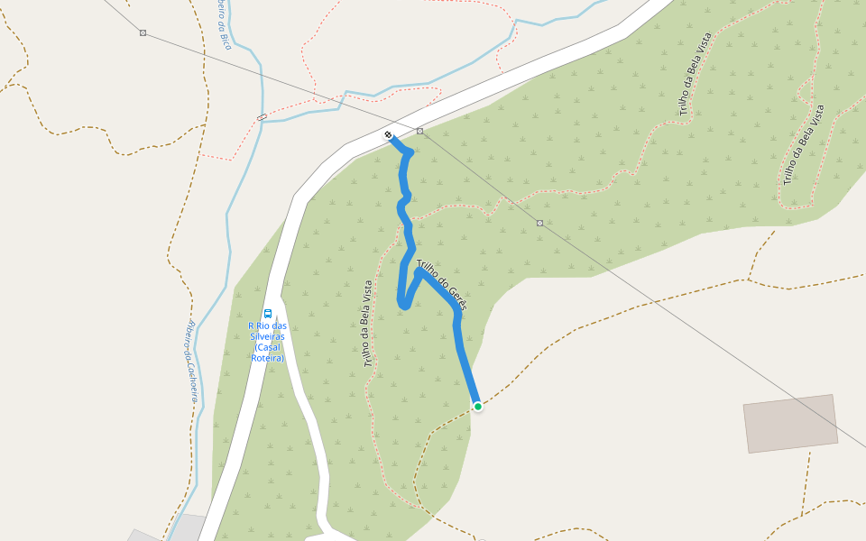 Trilho do Gerês walking route map in Milharado