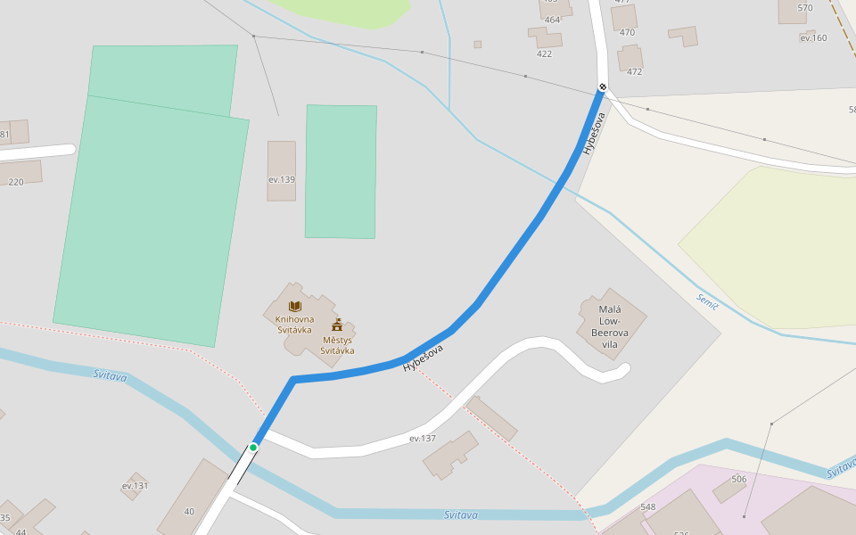 Hybešova walking route map in Svitávka
