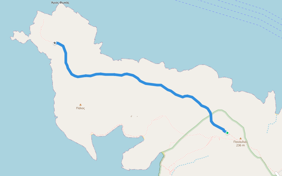 Διαπόρι walking route map in Ermoupoli