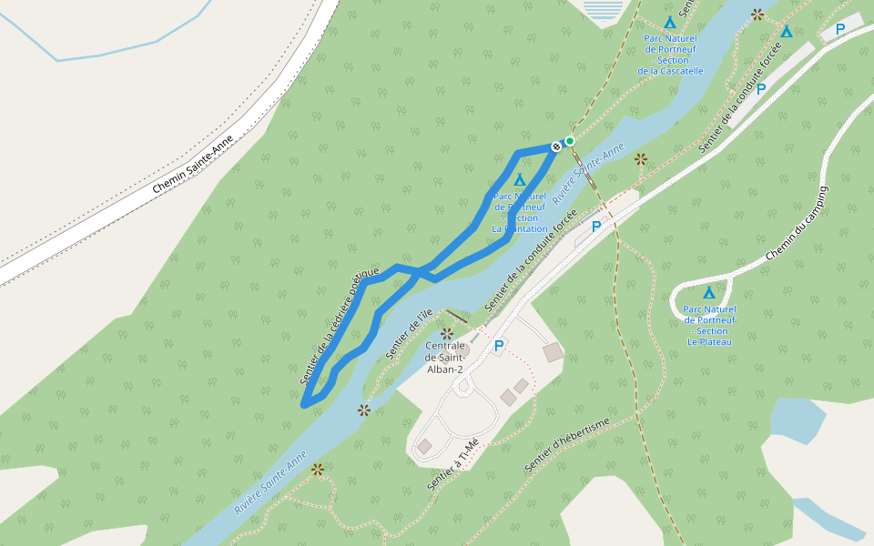 Sentier de la cédrière poétique walking route map in Saint-Alban