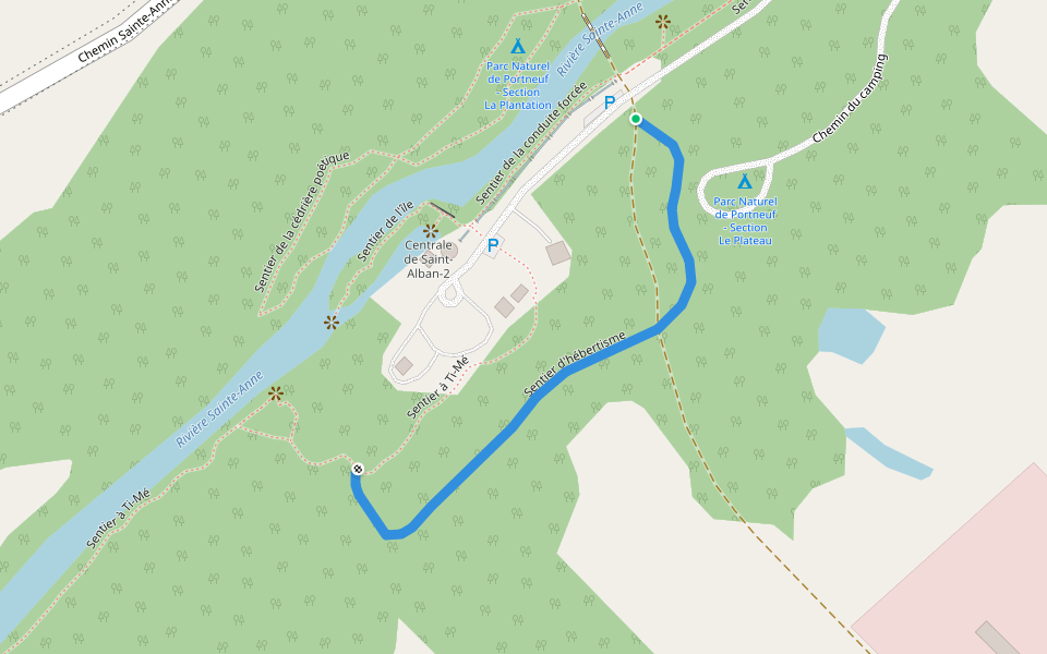 Sentier d'hébertisme walking route map in Saint-Alban