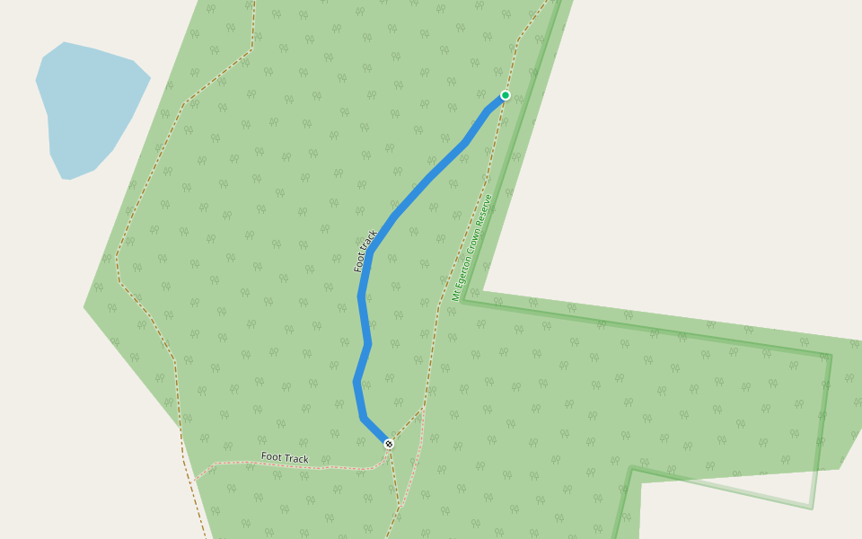 Foot track walking route map in Mount Egerton