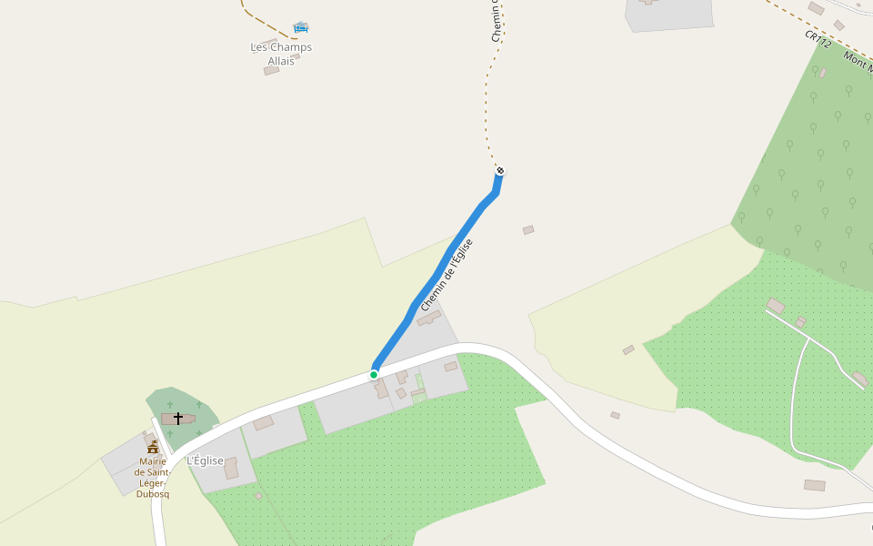 Chemin de l'Église walking route map in Saint-Léger-Dubosq