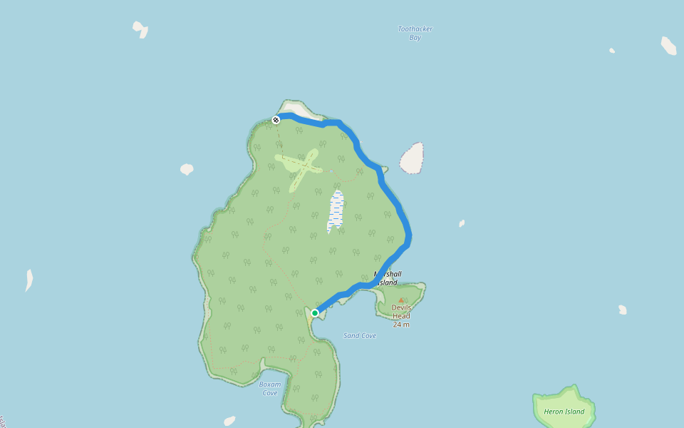 East Loop Loop Trail walking route map in Swans Island