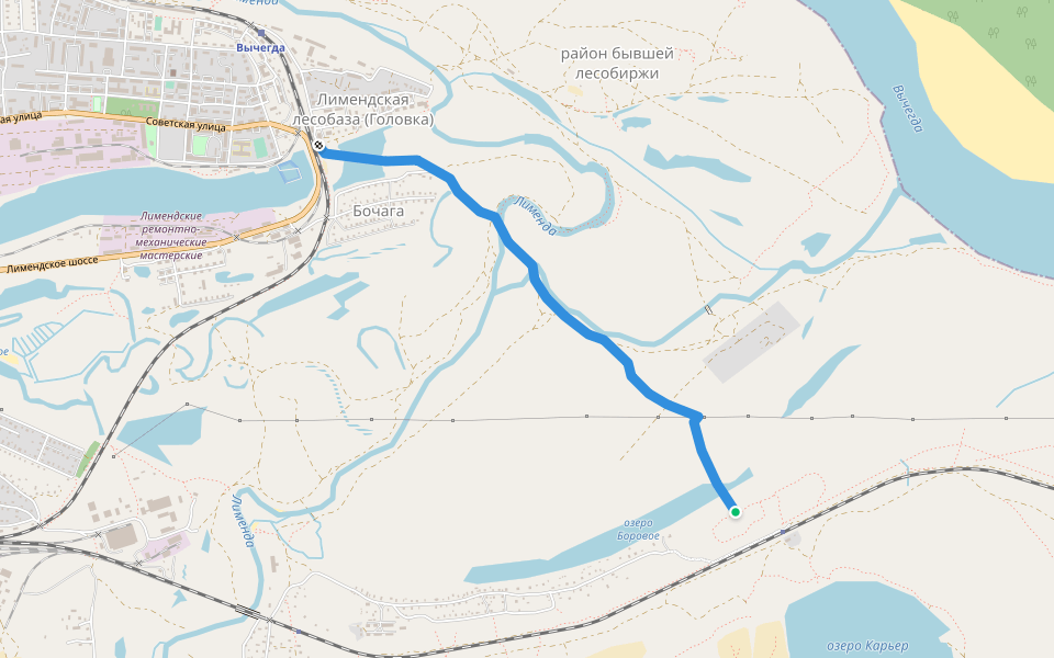 лыжня на "Карпаты" walking route map in Kotlas
