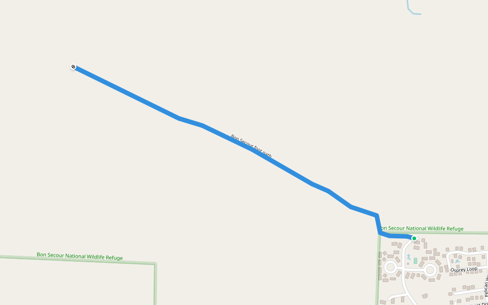 Bon Secour foot path walking route map in Gulf Shores