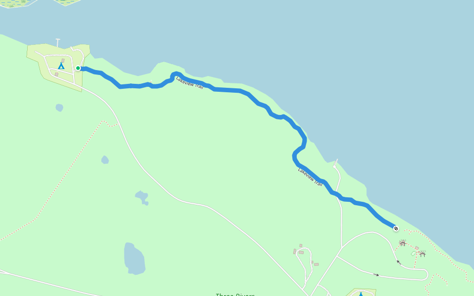 Lakeview Trail walking route map in Sneads