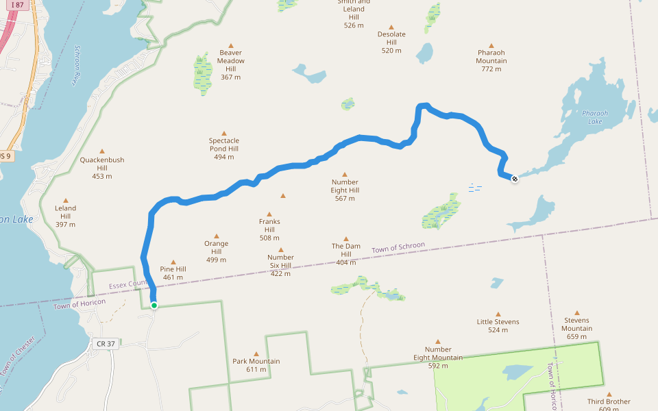 Sucker Brook Trail walking route map in Tract