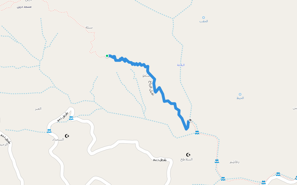 نقيل الرباح walking route map in Parifa