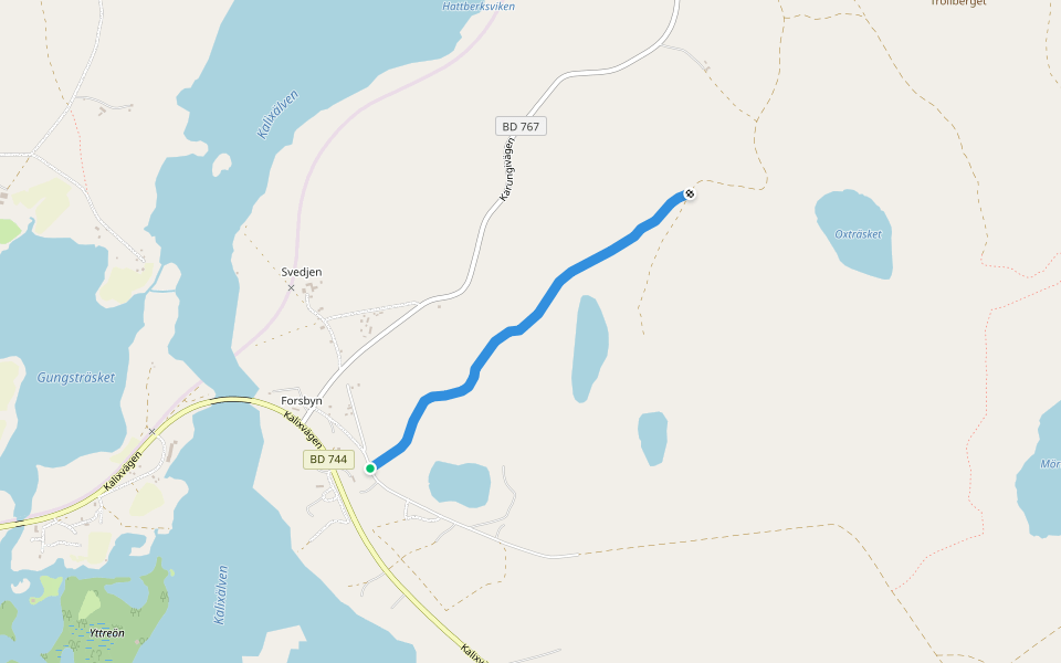 Nationalälvleden walking route map in Forsbyn