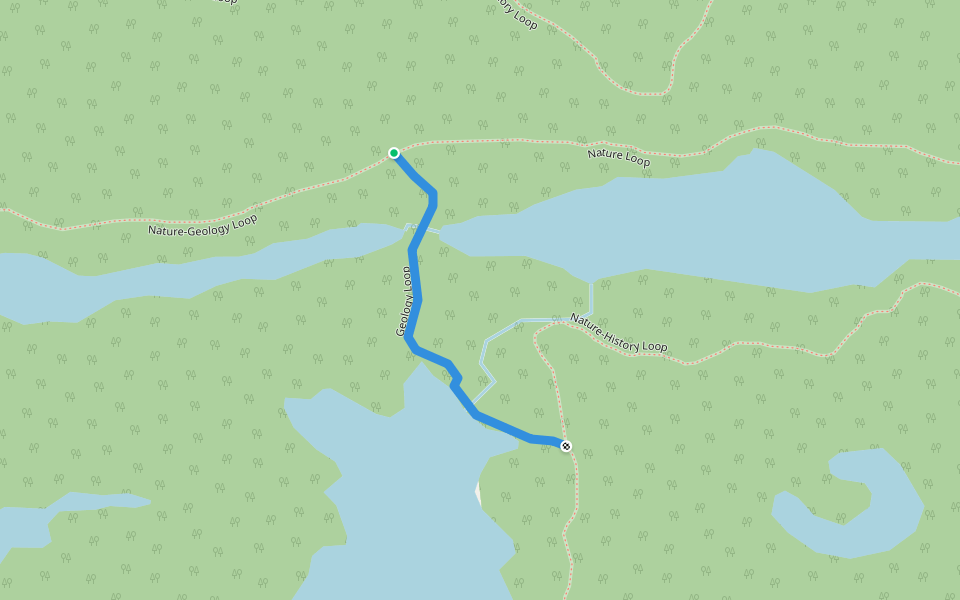 Geology Loop walking route map in Morel