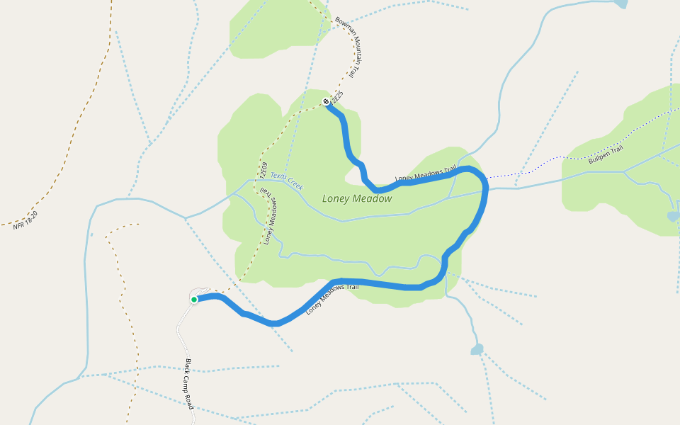 Loney Meadows Trail walking route map in Marsh Mill